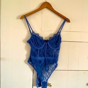 Beautiful blue lingerie bodysuit